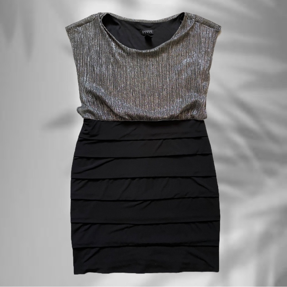 Black & Silver Sleeve Less Dress